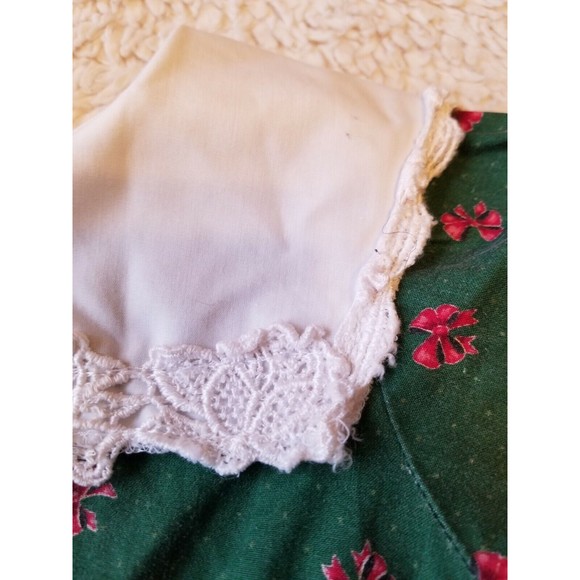 Lilo Childrens Dress Holiday Christmas Vintage Green Red Lace Ruffles 3T FLAWS - Picture 6 of 12